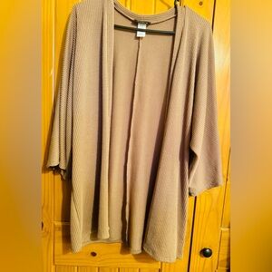 Tan Ribbed Open Cardigan sz Medium